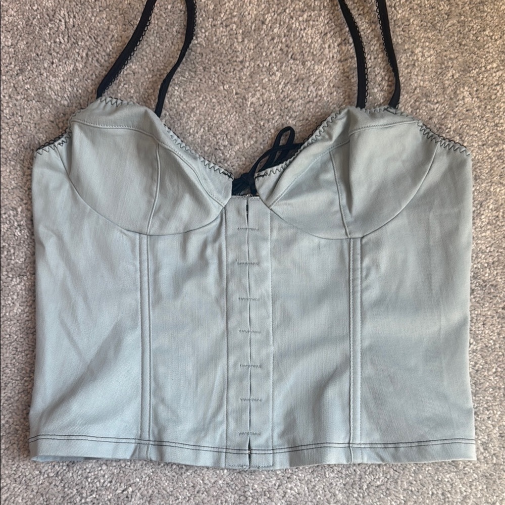White Fox Boutique Blue Fitted Bustier Camisole
